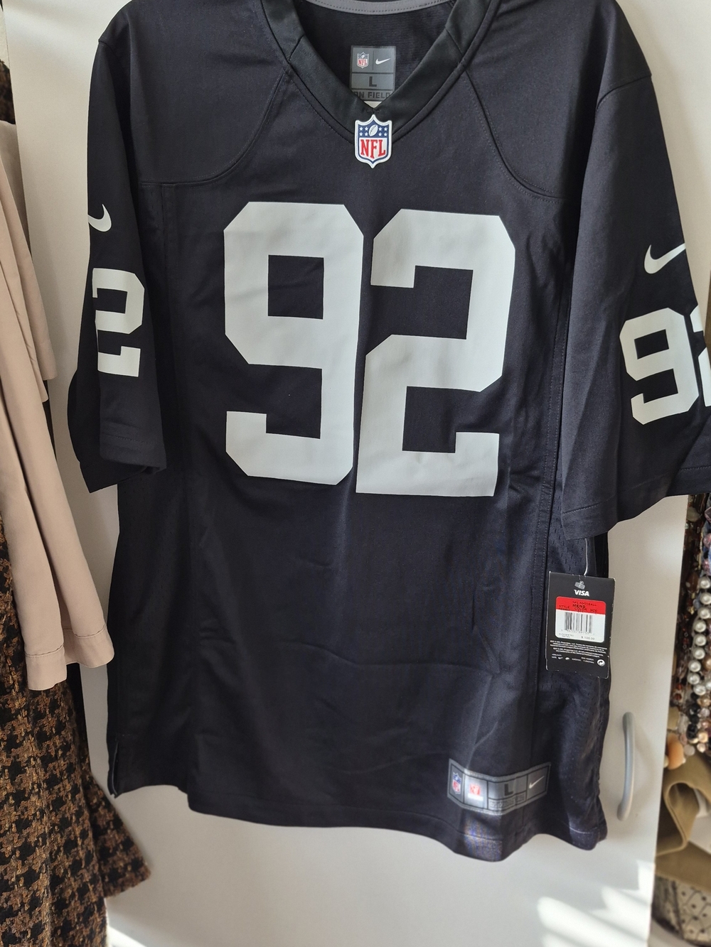 Nike NFL Mens Las Vegas Raiders Seymour Football Jersey Sz L